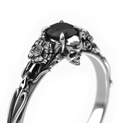 Black Gold Ring Engagement, Gothic Style Wedding Rings, Black Gothic Engagement Ring, Black Promise Ring, Gothic Mens Wedding Ring, Black Promise Rings For Her, Emo Promise Rings, Dark Promise Rings, Spider Engagement Ring