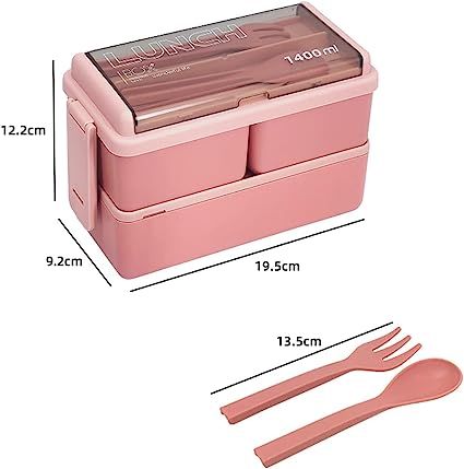 Stackable 2 Layer 3 Compartments Leak Proof Japanese Lunch Box, Student Lunches, Pink Christmas Gifts, Adult Lunches, Lunch Box With Compartments, Japanese Lunch Box, Kitchen Christmas Gifts, Japanese Lunch, Lunch Box Containers, Meal Prep Containers