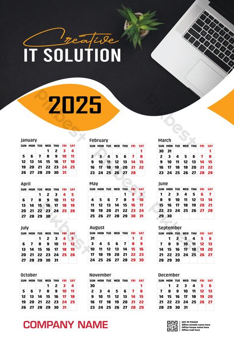 Graphic Design Calendar, Modern Calendar Design, Wall Calendar Design, Digital Decorations, Calendar Design Template, Modern Calendar, Design Calendar, Business Calendar, It Solution