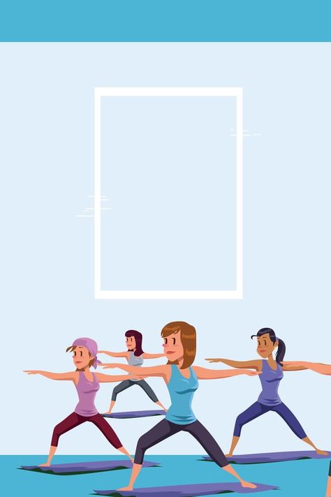 Vector Flat Cartoon Hand Drawn Fitness Exercise Background Pe Template Background, Exercise Background Fitness, Gym Poster Background, Physical Fitness Background, Cartoon Fitness Art, Pe Background, Exercise Wallpaper, Exercise Background, Workout Background