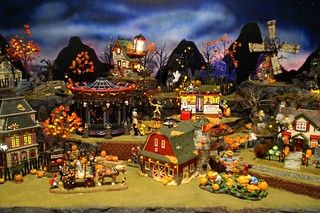 Dept 56 Halloween Village 2005 05 | cherie001 | Flickr Lemax Halloween, Halloween Calendar, Dept 56 Halloween, Department 56 Halloween, Halloween Village Display, Haunted Tree, Lemax Spooky Town, Halloween Parade, Spooky Town