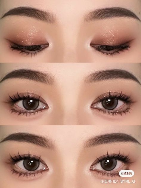 Hooded Eyes Makeup, Elegance Aesthetic, Soft Makeup Look, July Makeup, Membentuk Alis, Bentuk Alis, Mekap Mata, Korea Makeup, Cute Eye Makeup