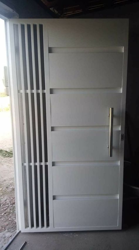 Pintu Ganda, Security Door Design, Porte In Ferro, Door Grill, Grill Gate Design, House Main Gates Design, Metal Doors Design, Steel Door Design, Iron Door Design