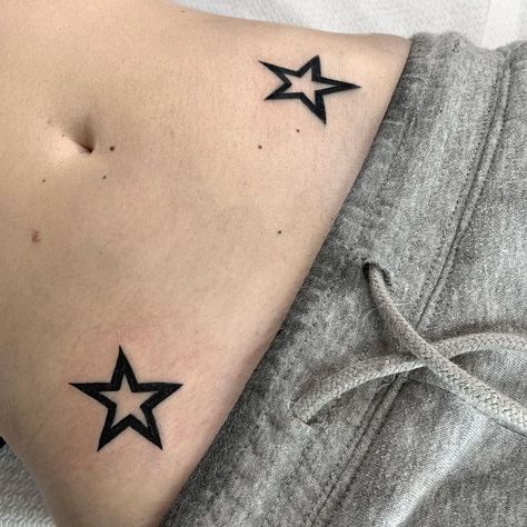 Star Waist Tattoo, Cutie Mark Tattoo, Scene Tattoos, Star Tattoos For Men, Scene Tattoo, Waist Tattoos, Mark Tattoo, Grunge Tattoo, Funky Tattoos