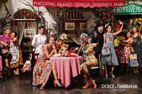 Models wears Floral print dresses and nautical stripes for Dolce & Gabbana spring-summer 2016 campaign Dolce And Gabbana 2016, Italian Lifestyle, Hijab Collection, Summer Campaign, Stefano Gabbana, Dolce E Gabbana, Spring Summer 2016, Advertising Campaign, Ad Campaign