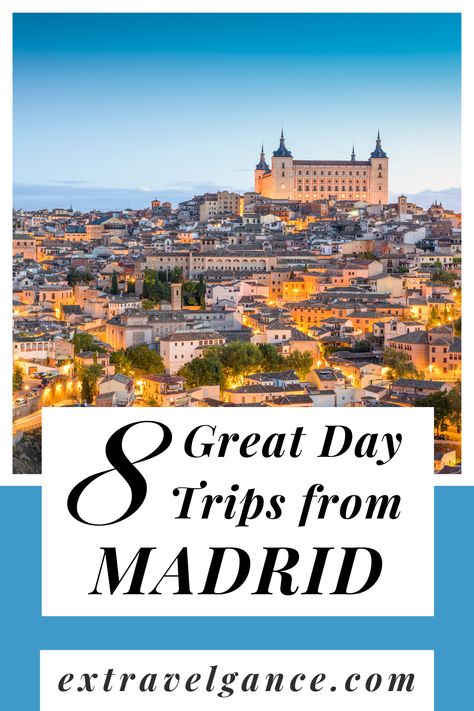 Taking day trips from Madrid provide a great way to better experience the beauty of Spain. Here are 8 of our favorite destinations! Madrid Day Trips, Day Trips From Madrid, Spanish Towns, Crazy Chicken, Public Bath, City Limits, Medieval Town, San Lorenzo, Group Tours