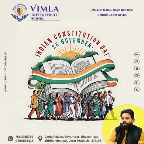 "🇮🇳 Celebrating Constitution Day: Honoring the Spirit of Democracy at Vimla International School 🌟" "📜 November 26th – Constitution Day of India 🇮🇳 At Vimla International School, Siddharthnagar, we proudly celebrate the day that marks the adoption of the Indian Constitution, a document that upholds democracy, equality, and justice for all. 🔑 Why is Constitution Day Important? 🏛️ It reminds us of our fundamental rights and duties as citizens. ✊ It celebrates the values of justice, liberty,... Constitution Day Of India, Fundamental Rights, Coding School, Indian Constitution, Constitution Day, And Justice For All, Inspire Students, International School, Uttar Pradesh