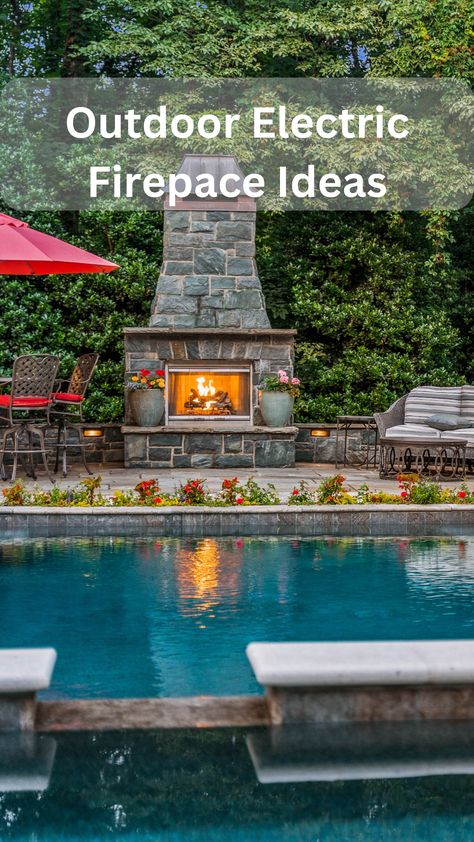 outdoor electric fireplace ideals Outdoor Wall Electric Fireplace, Outdoor Electric Fireplace Patio, Outdoor Electric Fireplace Ideas With Tv, Electric Outdoor Fireplace, Outdoor Electric Fireplace Ideas, Outdoor Electric Fireplace, Outdoor Propane Fireplace, Deck Or Patio, Propane Fireplace