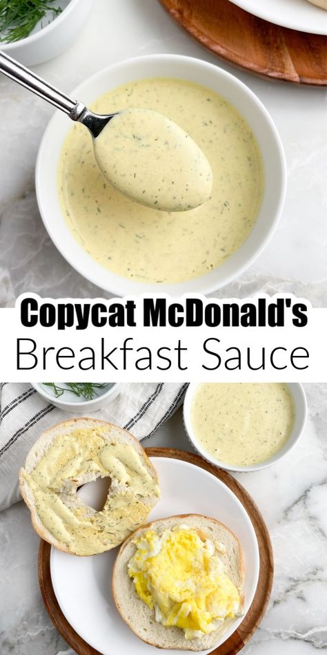 Bagel Sauce, Mcdonalds Breakfast Sauce Recipe, Mcdonalds Breakfast Sauce, Breakfast Sauce Recipe, Breakfast Sauce, Mcdonald's Breakfast, Mcdonalds Breakfast, Breakfast Bagel, Bacon Egg And Cheese