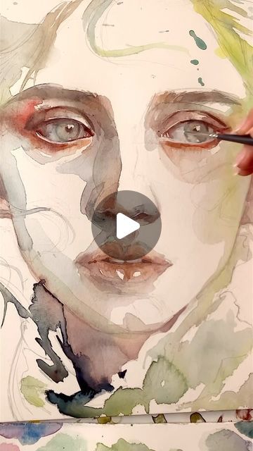 Watercolour Portrait Faces, Ink Portrait Drawing, Watercolour Face, Watercolor Faces, Watercolor Portrait Tutorial, Face Watercolor, Portrait Drawing Tips, Agnes Cecile, Watercolor Art Face