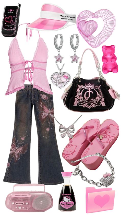 #shuffle #outfitinspo #outfit #fashion Y2k Fashion Pink, Mcbling Fashion, Trashy Outfits, 2000s Outfits, 2000s Fashion Outfits, Fashion Aesthetics, Closet Fashion, Fluttershy, Really Cute Outfits