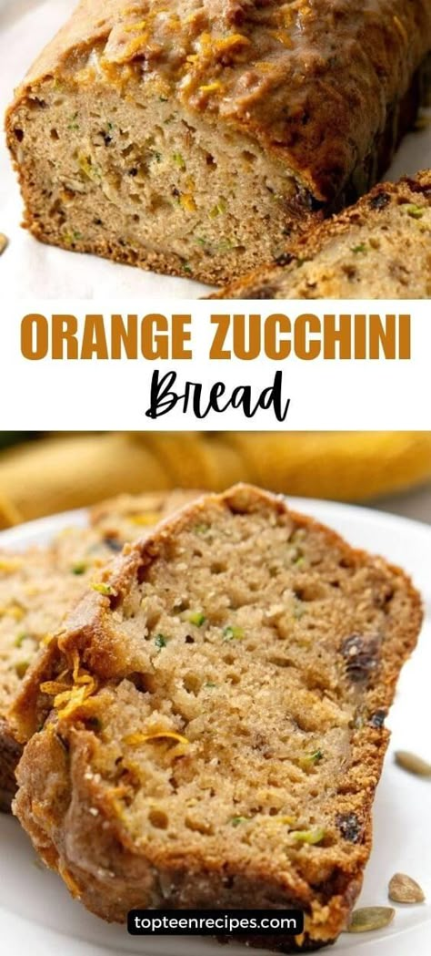 Orange Zucchini Bread - Top Recipes Zucchini Bread With Applesauce, Recipes Using Zucchini, Orange Zucchini Bread, Bread With Applesauce, Zucchini Breads, Orange Zucchini, Bread Recepies, Bread Zucchini, Zucchini Recipes Dessert