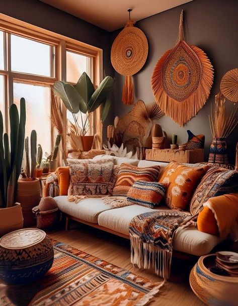 Bohemian Textures and Patterns Diy Boho Couch, Hippie Living Room Ideas, Moody Boho Living Room, Boho Basement, Dark Boho Decor, Modern Boho Interior, Hippie Living Room, Coastal Chic Living Room, Boho Room Ideas