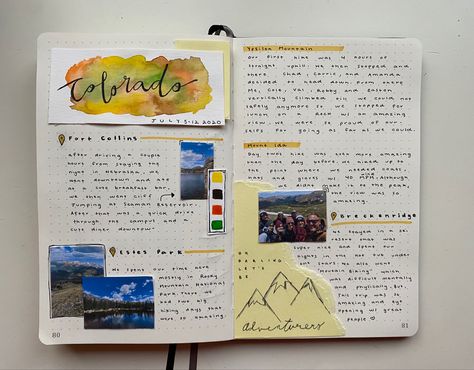 #bulletjournaling #travelblogger #colorado #journal Road Trip Journal Ideas, Road Trip Journal, Colorado Aesthetic, Travel Journaling, Colorado Travel, Journal Ideas, Travel Journal, Travel Blogger, Anniversary Gift