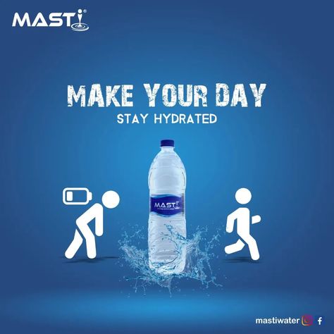 Stay hydrated with Masti Water and make every day a refreshing adventure.💧 Whether you're tackling a workout or simply enjoying a leisurely day, our crisp mineral water is your perfect companion. Make your day brighter, your body healthier, and your mind sharper with every sip of Masti Water. Cheers to hydration and happiness. 🌊 #mastiwater #stayhydrated #makeyourday #refreshingmoments #jiyomastipiyomasti #stayrefreshed #meeradigitalmedia Water Advertising, Festival Banner, Mineral Water, Creative Illustration, Creative Advertising, A Workout, Stay Hydrated, Make Your Day, Oasis