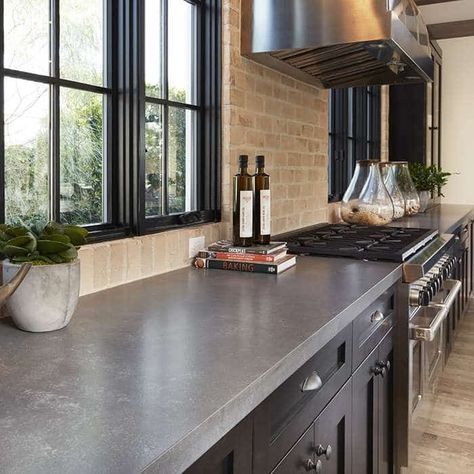 Gray Kitchen Countertops, Grey Quartz Countertops, Arizona Tile, Grey Kitchen Designs, Outdoor Kitchen Countertops, Grey Slate, Grey Quartz, Quartz Kitchen Countertops, Grey Countertops