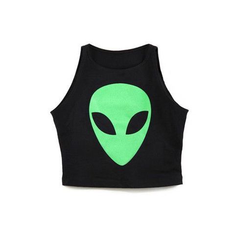 Alien Crop Top, Alien Clothes, Shirts Crop Tops, Alien Shirt, Alien Aesthetic, Rave Costumes, Shirt Crop Top, Space Stuff, Girls F