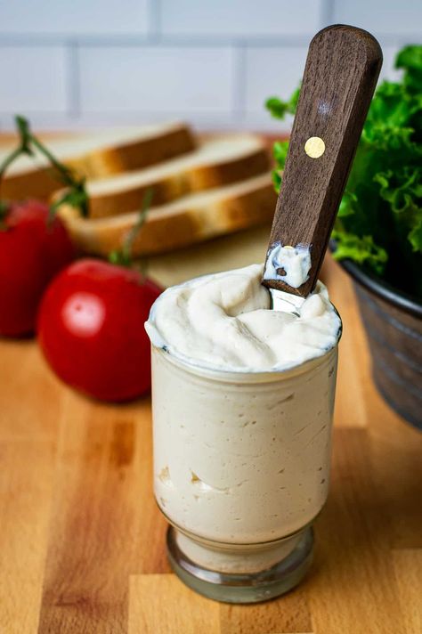 Vegan Tofu Mayonnaise Recipe (Oil-Free) - Shane & Simple Tofu Mayonnaise, Tofu Mayo, Vegan Mayonaise, Sandwiches And Wraps, Vegan Egg Replacement, Mayonnaise Recipe, Vegan Tofu, Soy Recipes, Vegan Mayonnaise