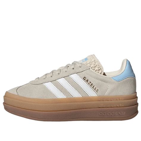 (GS) adidas Gazelle Bold 'Grey Brown White' JH5540 - KICKS CREW Blue Gazelle, Adidas Gazelle Bold, Gazelle Bold, Limited Edition Sneakers, Happy Birthday Gifts, Clear Sky, Adidas Gazelle, Sport Sneakers, Boys Shoes