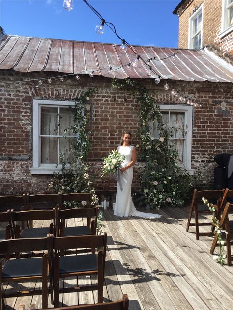 Green wall wedding backdrop