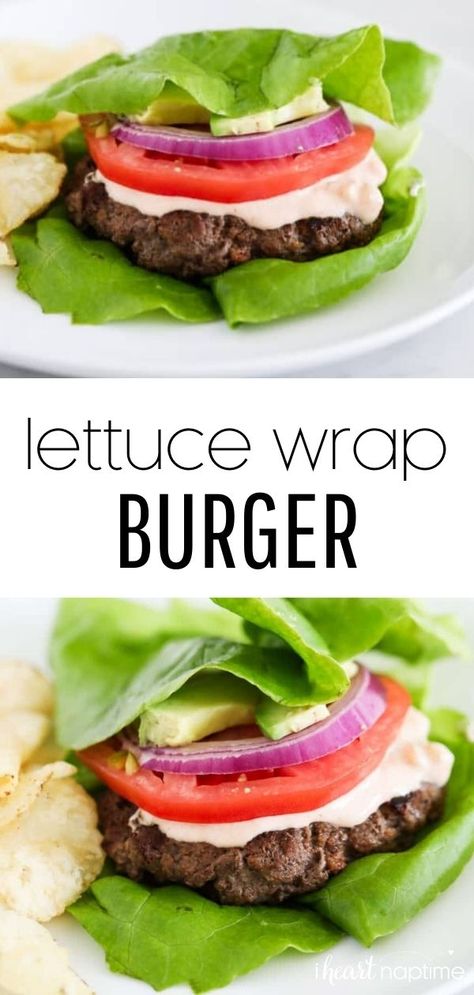 These lettuce wrap burgers are the healthy, low-carb, and gluten-free answer to all your indulgent burger cravings. Load it up or keep it simple, either way, they’re a fun fresh twist on an old-fashioned hamburger! Whole30 Burger Recipes, Lettuce Wrap Burger, Whole30 Burger, Wrap Burger, Lettuce Wrapped Burger, Perfect Burger, Keto Burger, Low Glycemic Foods, I Heart Naptime