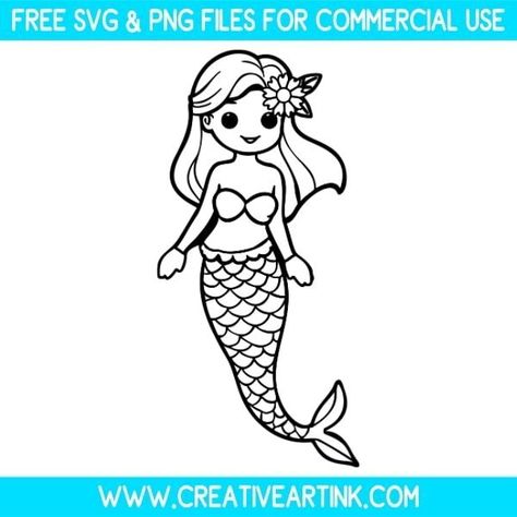 Cute Floral Mermaid SVG – Free SVG Files | Creativeartink.com Mermaid Svg, Create Digital Product, Cut Canvas, Do It Yourself Projects, Art Ink, How To Make Tshirts, Cricut Vinyl, Cricut Projects Vinyl, Vinyl Projects