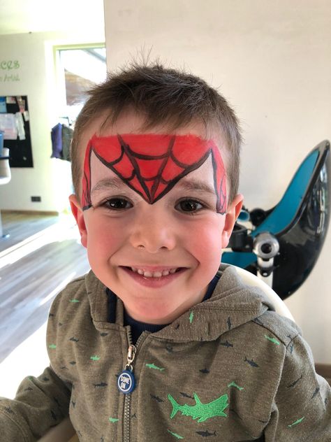 Kids Face Painting Easy, Spider Man Face Paint, Easy Face Painting Designs, Festival Face Paint, Face Painting For Boys, Spiderman Face, Halloween Makeup Diy, Festival Face, Face Painting Easy