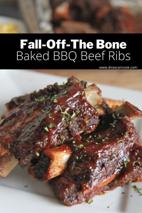 Oven Baked Beef Ribs, Baked Beef Ribs, Bbq Beef Ribs, Beef Ribs Recipe, Beef Short Rib Recipes, Divas Can Cook, Short Ribs Recipe, Baked Ribs, Diner Recept