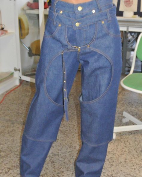 Classic denim worn with chaps. Available from sizes 24-44. Made in house in Toronto, dm for more info, made to order 💙 Denim Wear, Toronto, Halloween, Quick Saves