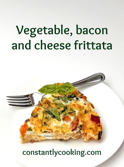 Bacon Frittata, Baked Frittata, Vegetable Frittata, Bacon And Cheese, Cheese Frittata, Crustless Quiche, Bacon Cheese, Delicious Breakfast, Breakfast For Dinner