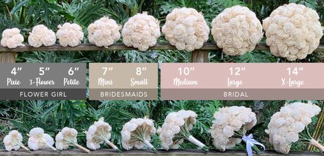 (1) Small, Medium and Large Huge Wood Sola Flower Bouquets and Sizes– PineandPetalWeddings Bouquet Sizes, Wooden Flower Bouquet, Faux Flower Bouquets, Wood Flower Bouquet, Succulent Bouquet, Purple Bouquet, Custom Bouquet, Wedding Petals, Bouquet Toss