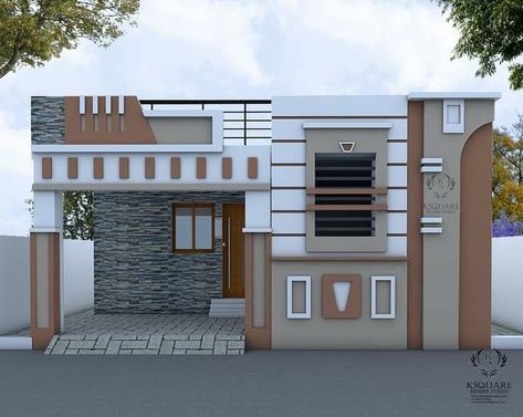 Small House Model, House Front Wall Design, 20x40 House Plans, Single Floor House Design, Front Wall Design, 2bhk House Plan, House Outer Design, Little House Plans, Small House Elevation