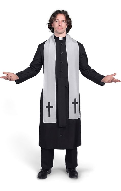 Priest Halloween Costume, Priest Halloween, Adult Dinosaur Costume, Priest Outfit, Priest Costume, White Stole, Dress Up Party, Inflatable Costumes, Matching Costumes