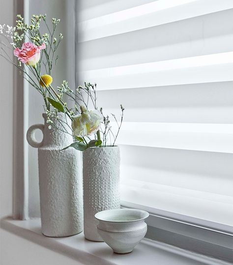 Zebra Blinds: Why Your Home Needs Them | Making Home Window Styling, Minimalist Window, Zebra Shades, Zebra Blinds, Night Blinds, Home Needs, Roller Blind, Window Dressings, White Zebra