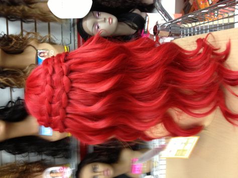 Ariel hair. Personally I think this would work in real life. Disney Fancy Dress, Disney Hairstyles, Ariel Wig, Ariel Hair, Disney Princess Hairstyles, Little Mermaid Costume, Ball Hairstyles, Hoco Hairstyles, Hair Flow