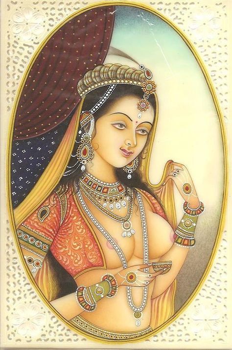 Ancient Indian Paintings, Exotic Paintings, Mughal Miniature Paintings, Rajasthani Painting, Nude Artwork, Indian Art Gallery, Mughal Paintings, Ancient Paintings, Beautiful Art Paintings