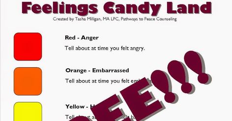 Feelings Candy Land is a free printable tool to turn Candy Land into a counseling game. It helps children communicate emotions in a play therapy format. Emotions Game, Emotion Expression, Counseling Games, Feelings Words, Play Therapy, Have A Good Time, Coping Skills, Candy Land, Good Time