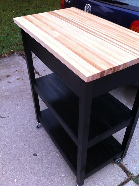 My new kitchen cart - Album on Imgur Diy Kitchen Cart, Diy Kitchen Shelves, Kitchen Island Cart, Diy Kitchen Furniture, Diy Kitchen Island, Diy Holz, Kitchen Diy, Diy Cabinets, Into The Woods