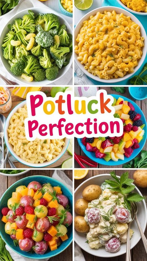 Searching for side dishes that everyone will love? These 10 potluck recipes are the perfect mix of classic and creative. Bring something special to the table with these easy-to-make dishes. Perfect for gatherings, these sides are guaranteed to please! #PotluckSideDishes #DeliciousRecipes #FoodForEveryone #PotluckPlanning #EasyIdeas Quick Potluck Side Dishes, Easy Cheap Side Dishes Parties, Pot Luck Easy Dish, Healthy Dishes For Potluck, Large Crowd Side Dish, Quick Easy Side Dishes For Potluck, Make Ahead Potluck Dishes, Side Dishes For Potluck Parties, Potluck Sides Crowd Pleasers