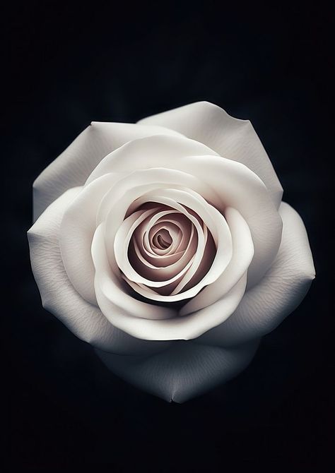 Top view of white rose flower petal plant inflorescence. AI generated Image by rawpixel. | free image by rawpixel.com / Boom Rose Top View, Rose From Top View, Rose Black Background, Black Rose White Background, White Rose Png, White Rose Png Aesthetic, White Rose Reference, White Rose Flower, Rose Tattoo Design