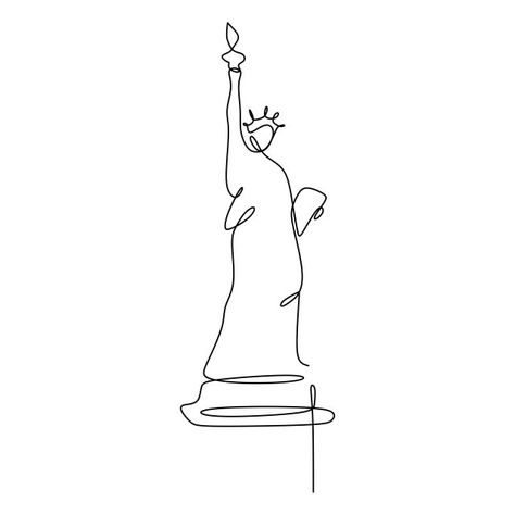 Statue Of Liberty Illustration, Statue Of Liberty Art, Statue Of Liberty Drawing, Statue Of Liberty Tattoo, New York Drawing, Liberty Tattoo, Minimalist Concept, Concept Drawing, New York Tattoo