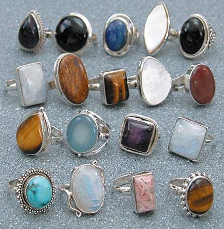 Gem rings stones