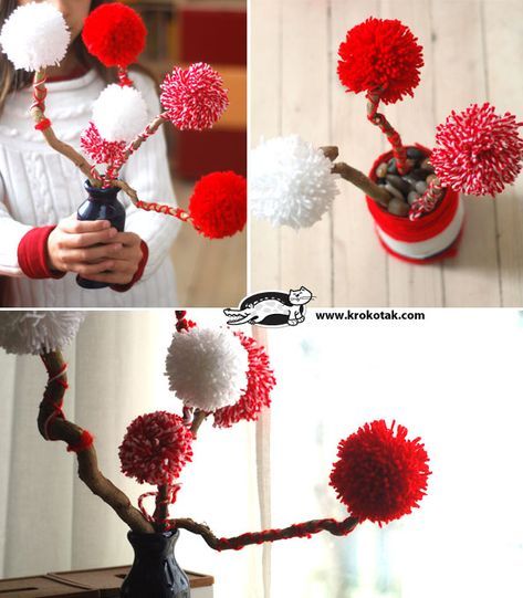 Photo Garland Diy, Paper Tree Craft, Baba Marta, Photo Garland, Diy Projects For Kids, Paper Tree, Diy Crafts For Kids Easy, Fall Crafts For Kids, Spring Activities