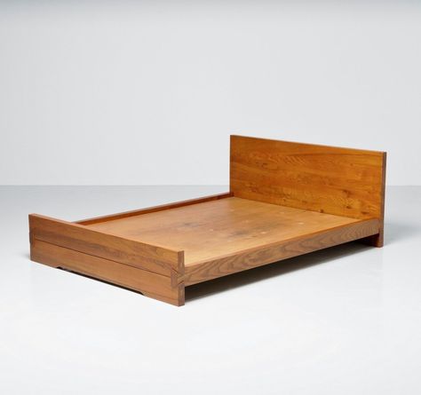 Pierre Chapo L02 B Louis bed in elm, France 1965 | #200250 Wooden Bed Side Table, Bed Side Table Design, Tribeca Loft, Doll House Ideas, Apartment Decorating Ideas, Side Table Design, Bed Bedroom, Apartment Decorating, How To Make Bed