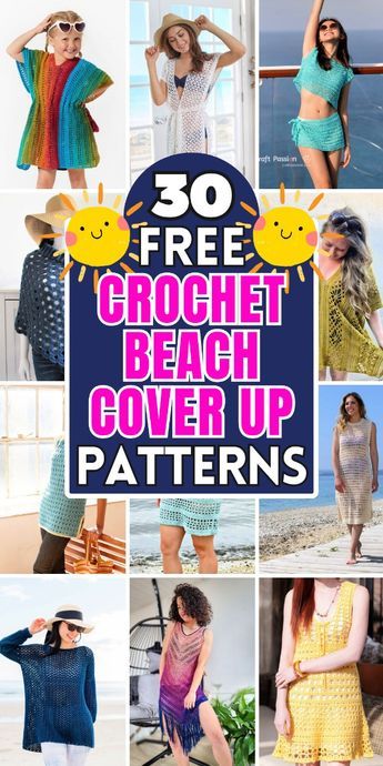 Stay stylish this summer with these beautiful crochet beach cover up patterns. Crochet Beach Cover Up Pattern Free, Beach Cover Up Pattern, Swimsuit Coverup Pattern, Crochet Bathing Suit Cover, Cover Up Pattern, Beach Coverup Pattern, Crochet Beach Cover Up, Beach Cardigan, Crochet Bathing Suits