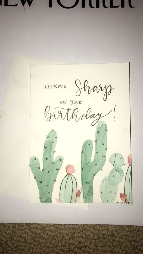 A cute cactus, pun happy birthday card Cactus Pun, Ideas Birthday Card, Birthday Card For Men, Birthday Card Puns, Birthday Puns, Card For Men, Men Friends, Happy Birthday Cards Diy, Punny Cards