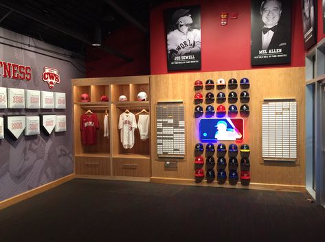 Baseball Museum Design, Hall Of Fame Theme Party, Basketball Exhibition, Hall Of Fame Wall, Basketball Store, Basketball Hall Of Fame, Basketball Memorabilia, Baseball Hall Of Fame, Baseball Wall