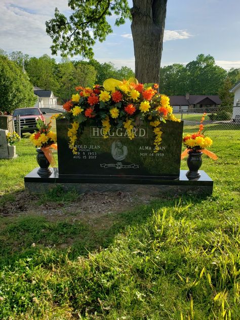 Tombstone Unveiling Decor Ideas, Headstone Ideas, Wreaths For Funerals, Bench Gravestone, Gravestone Flowers Saddles, Cross Gravestone, Granite Vases For Headstones., Floral Cemetary Blanket, Gravesite Decorations