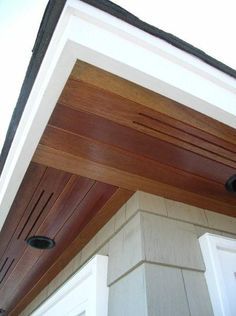 western red cedar soffit - Google Search Cedar Soffit And Fascia, Roof Facia Ideas, Soffit Vents Exterior, Cedar Soffit Exterior, Cedar Soffit, Roof Fascia, Wood Soffit, Cowboy Cabin, Soffit Ideas