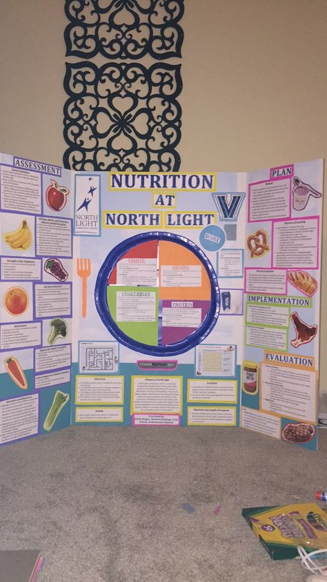 Nutrition Tri-Fold Poster #MyPlate #kids #poster #nutrition #project #trifold Tri Fold Poster Board Ideas Creative, Trifold Poster Board Ideas, Tri Fold Poster Board, Trifold Board, Tri Fold Poster, Ocean Art Projects, Science Fair Projects Boards, Nutrition Poster, Medical Projects